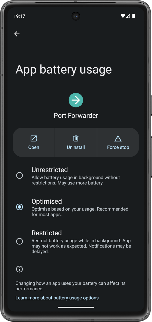 Battery Optimizations Stock